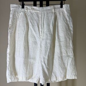 Poeta Moda White Linen Shorts Size 38 Italian Made Summer Resort Wear